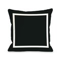 One Bella Casa One Bella Casa 71087PL16O 16 x 16 in. Samantha Simple Square Outdoor Pillow - Black 71087PL16O